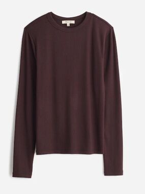 Madewell Ribbed Long-Sleeve Tee - Deep Brown